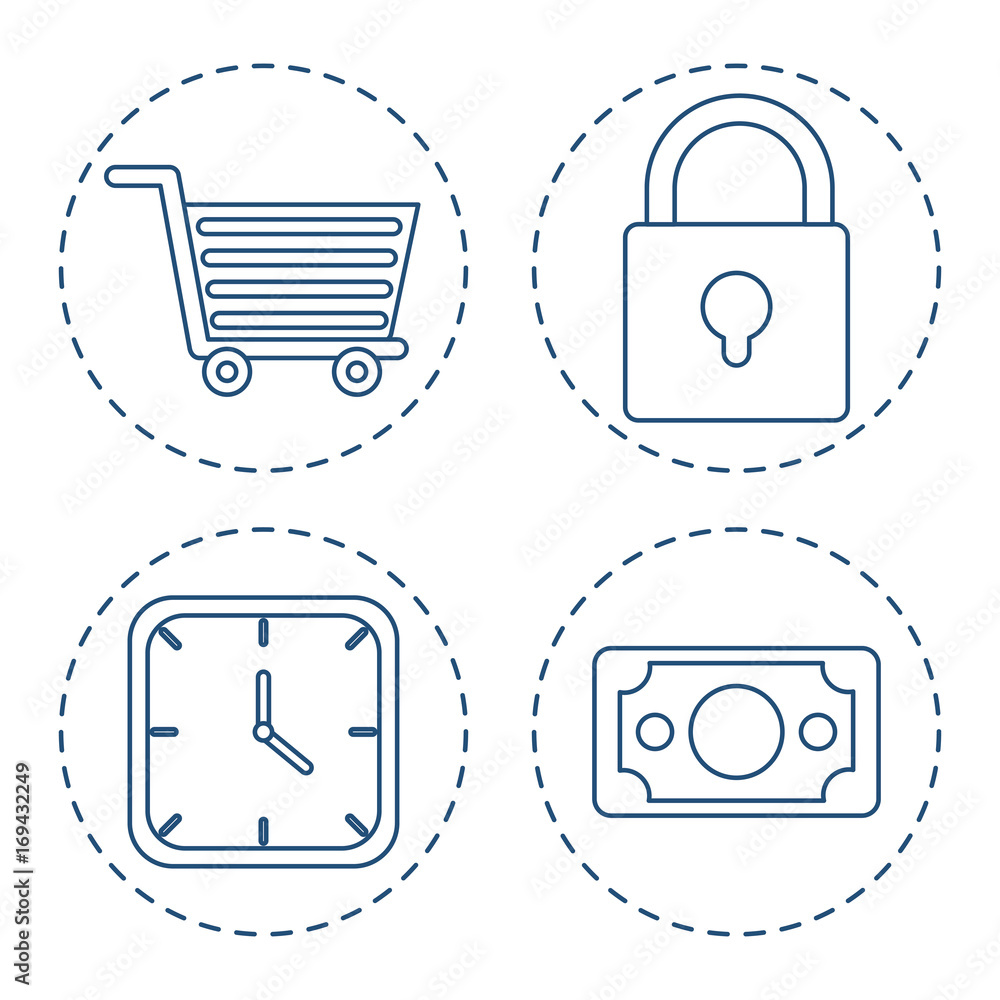 e-commerce related icons over white background vector illustration e-commerce related icons over white background vector illustration