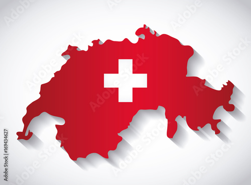 swiss country map icon over white background vector illustration