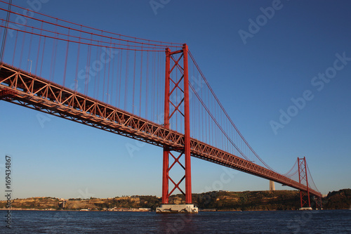 View of the 25 de Abrile bridge from the Tagus River