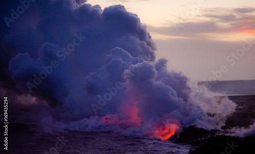 Lava steam in Hawaii