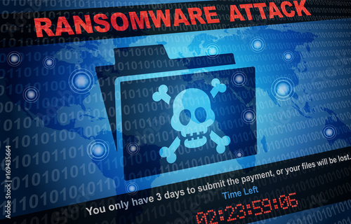 Ransomware Attack Malware Hacker Around The World Background photo
