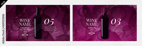 Idea design for catalog, magazine or presentation for wine bottles. 