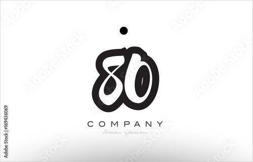 80 number logo icon template design