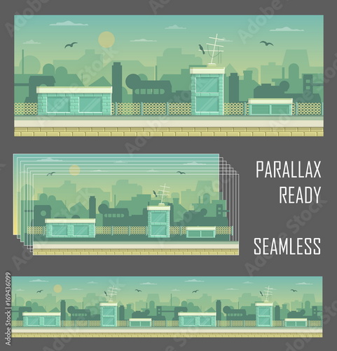 Parallax ready game industrial background
