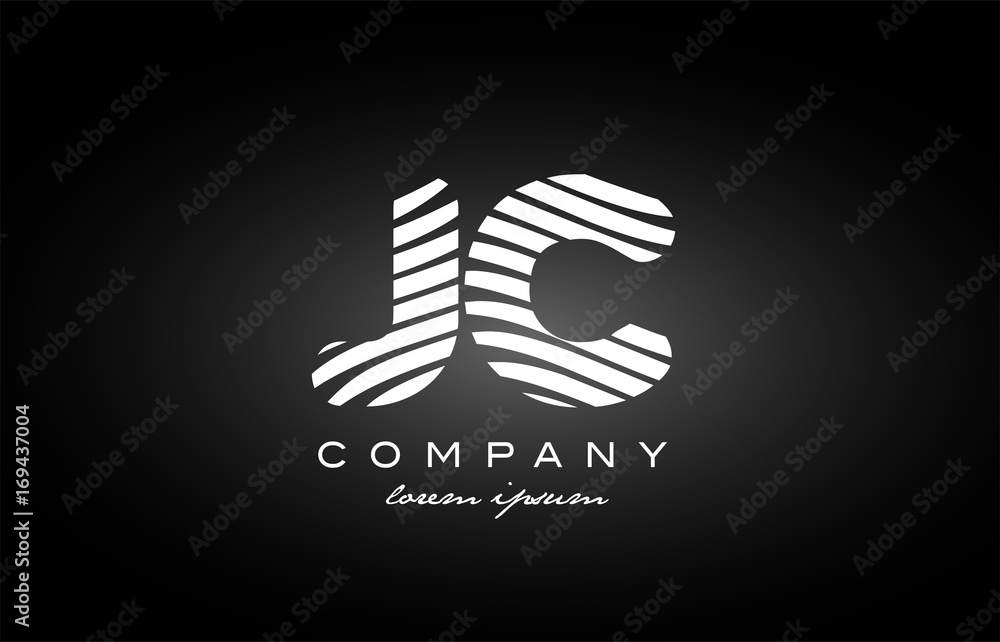 JC J C letter alphabet logo black white icon design JC J C letter alphabet logo black white icon design