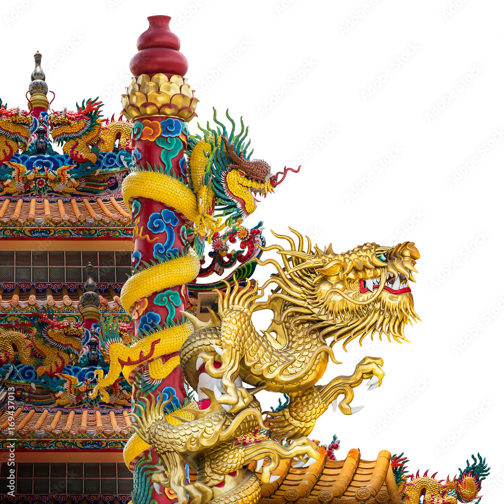 Golden dragon statue