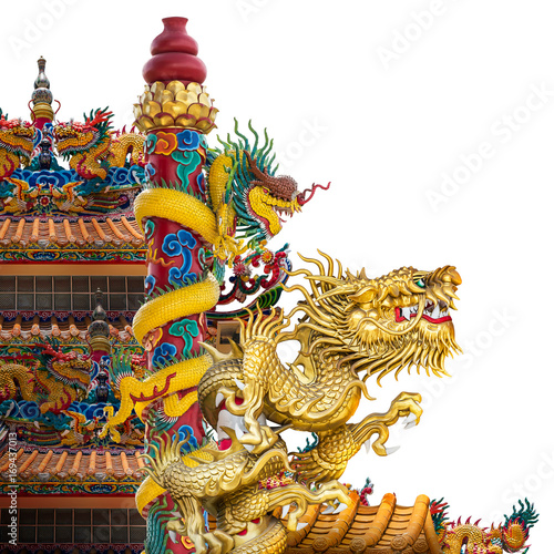 Wallpaper Mural Golden dragon statue Torontodigital.ca