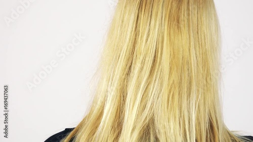 Wallpaper Mural Closeup on the back of the head of a blonde woman - white screen studio Torontodigital.ca