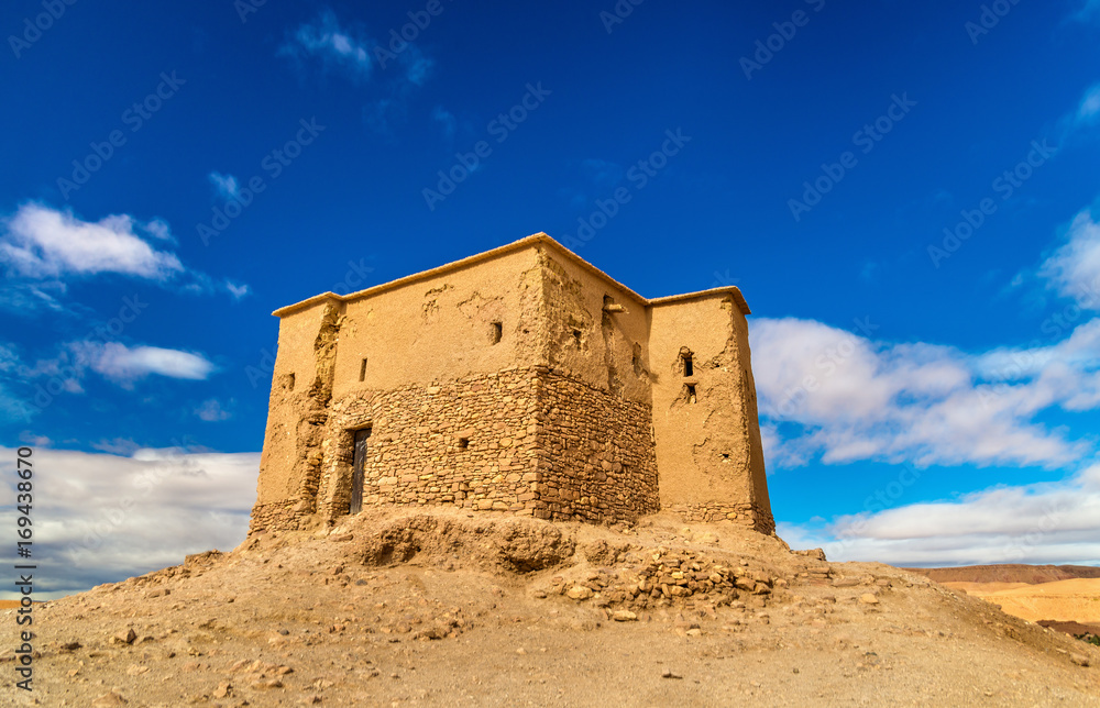 Traditional clay house in Ait Ben Haddou village, a UNESCO heritage site in Morocco
