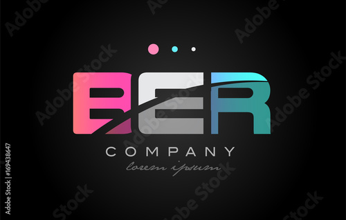 BER b e r  three letter logo icon design