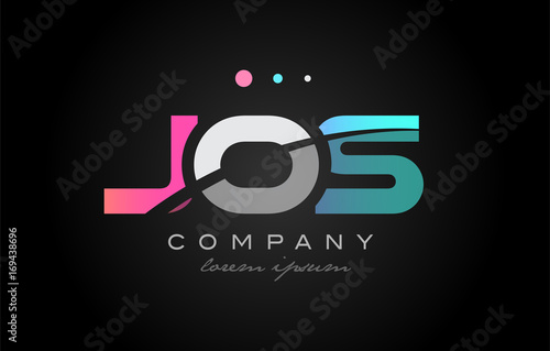 JOS j o s  three letter logo icon design photo