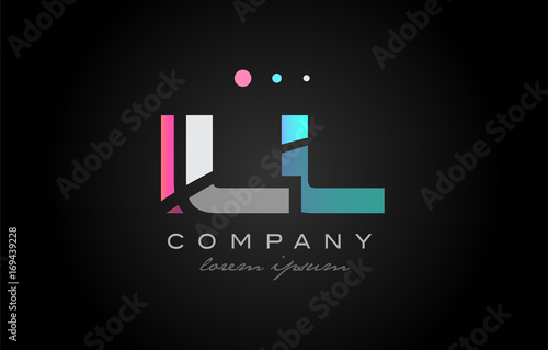 ILL i l l three letter logo icon design