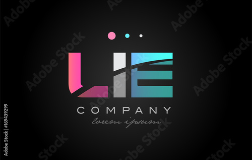 LIE l i e three letter logo icon design