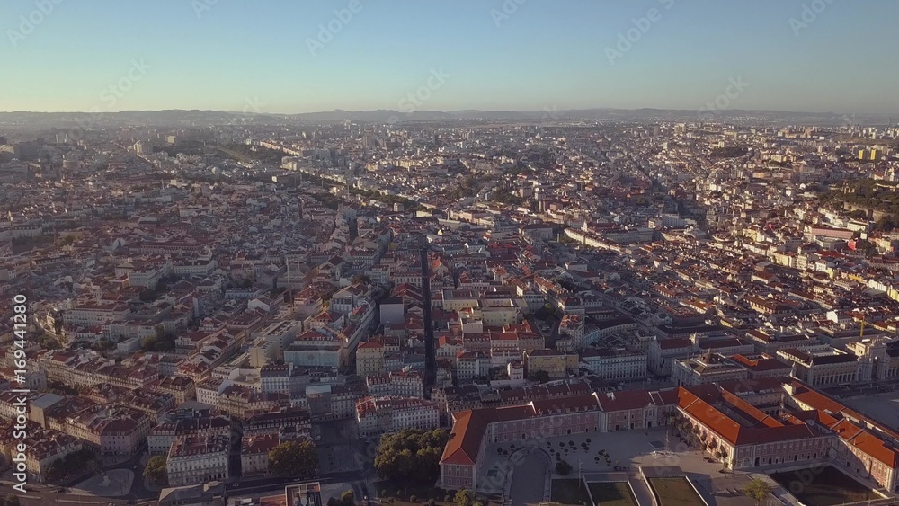 Sky view from the charming city of Lisbon and its downtow