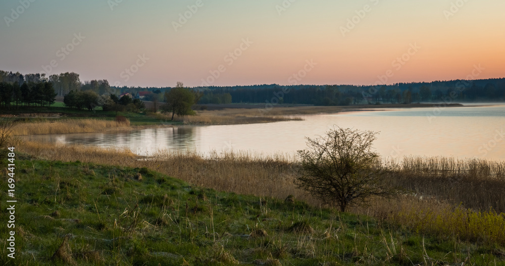 Lake Pozezdrze on Masuria, Poland