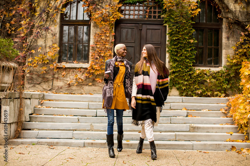 Young multiracial friends w...