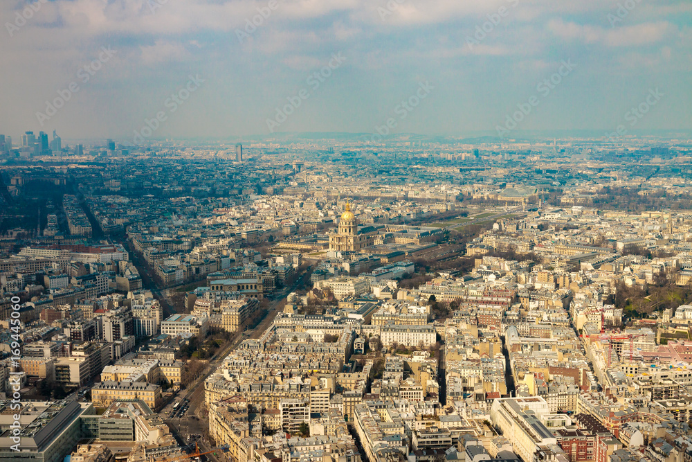 Les Invalides cathedral view from top