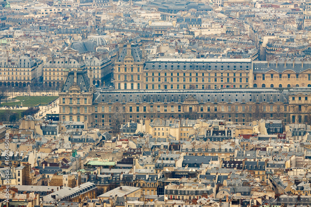 Palace Louvre, view from Montparnasse Tower