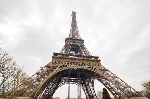 Eiffel Tower in Paris, view from the Champ de Mars