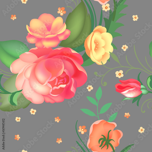 Seamless pattern roses. Beautiful pattern for decoration and design.