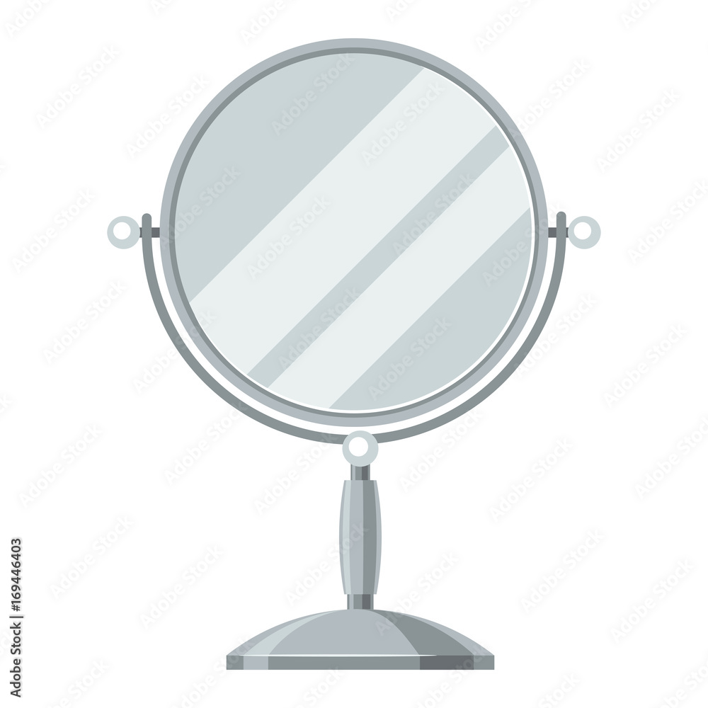 Mirror for make up. Illustration of object on white background in flat design style Mirror for make up. Illustration of object on white background in flat design style