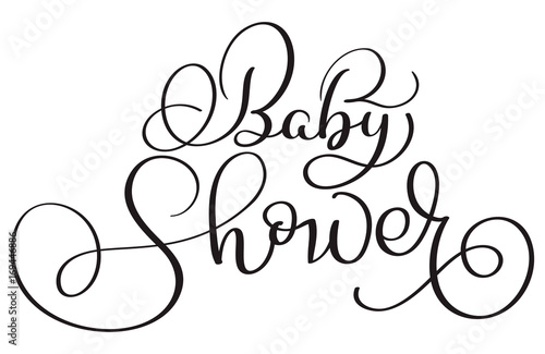 baby shower text on white background. Hand drawn Calligraphy lettering Vector illustration EPS10