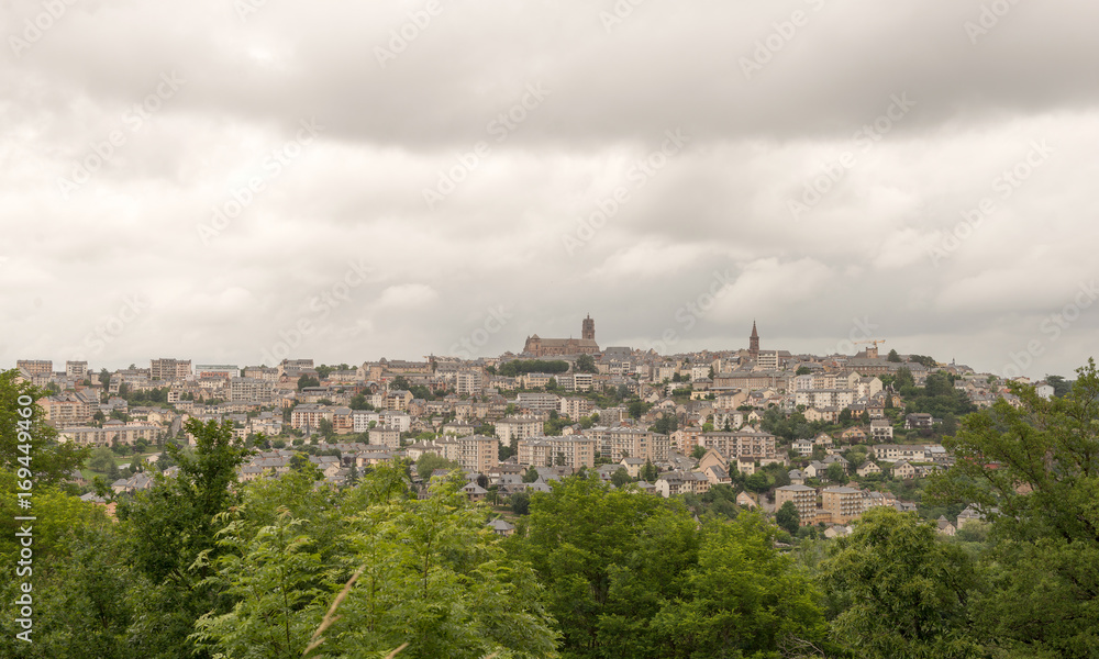 View of the city of Rodez in France