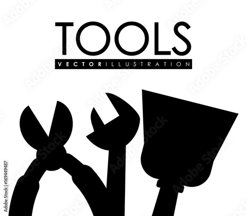 silhouette of repair tools icon over white background vector illustration