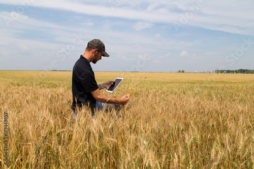 Agronomist with a Tablet in an Agricultural Field