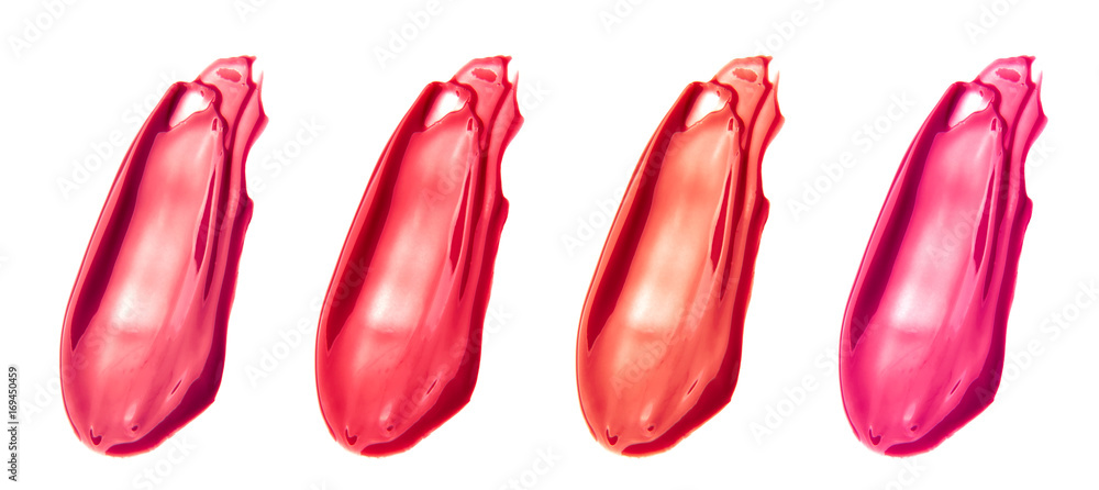 Lipstick smear sample on white background Lipstick smear sample on white background
