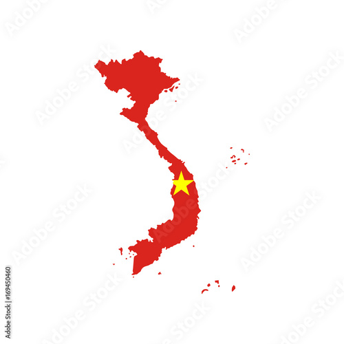 Vietnam flag and map