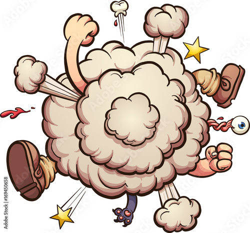 Cartoon brawl cloud. Vector clip art illustration with simple gradients. All in a single layer.  photo