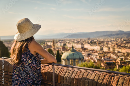 Girl admiring Firence, Italy