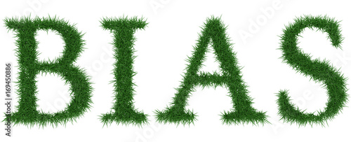 Bias - 3D rendering fresh Grass letters isolated on whhite background.