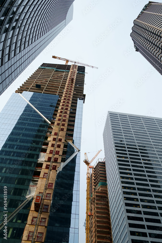 Fototapeta premium Highrise construction in Seattle, Washington