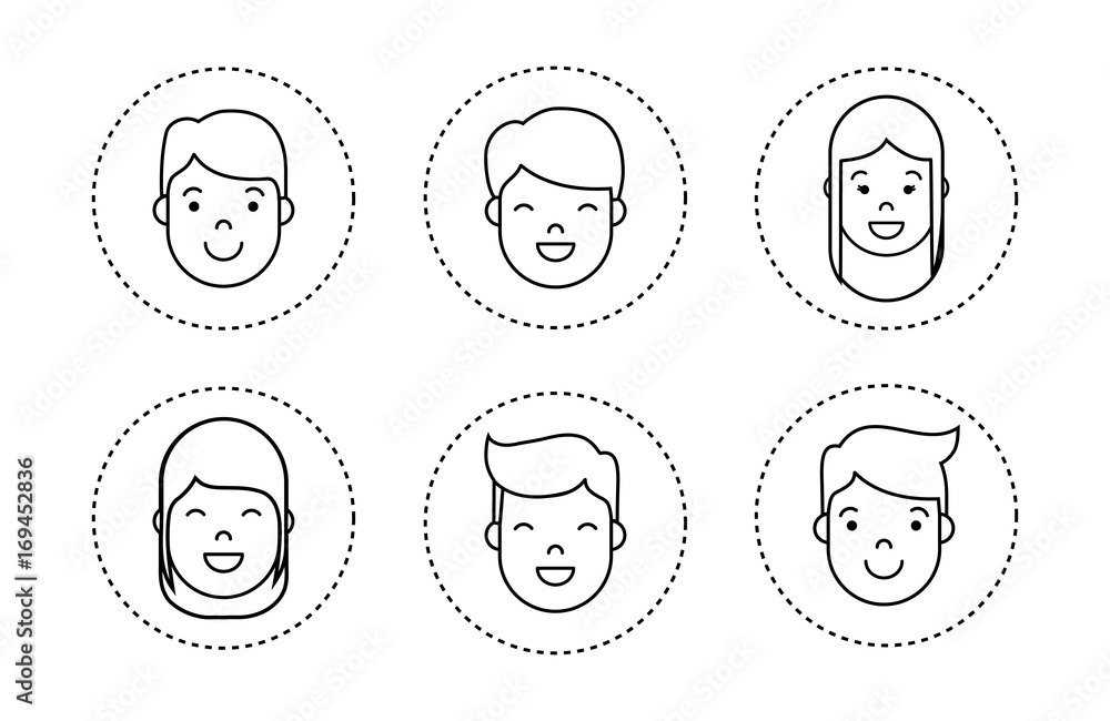 people faces icon over white background vector illustration people faces icon over white background vector illustration