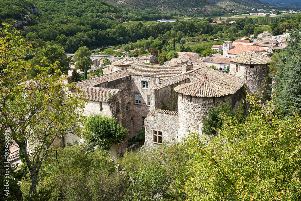 The Chateau of Vogue on the banks of the Ardeche in France