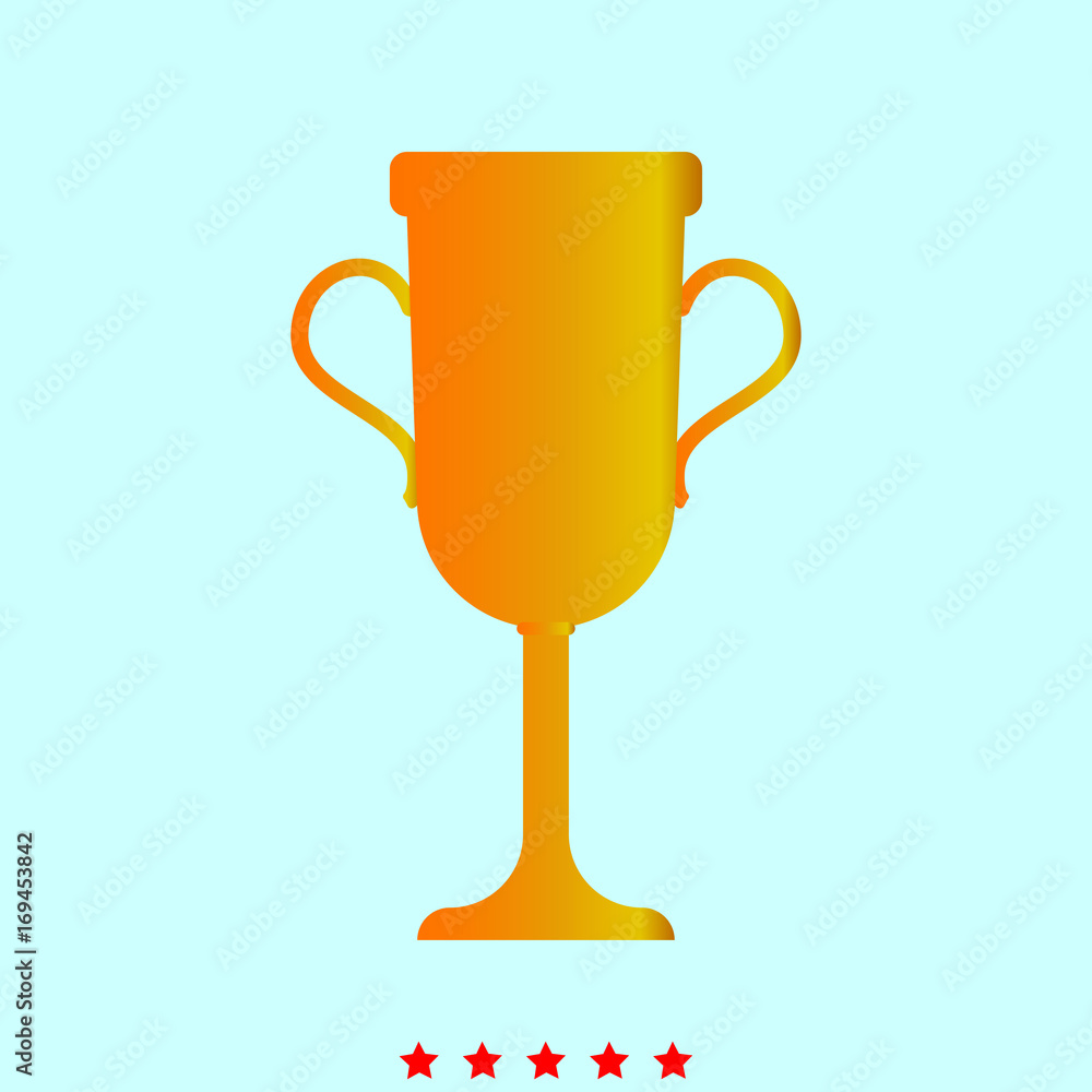 Trophy cup set it is color icon . Trophy cup set it is color icon .