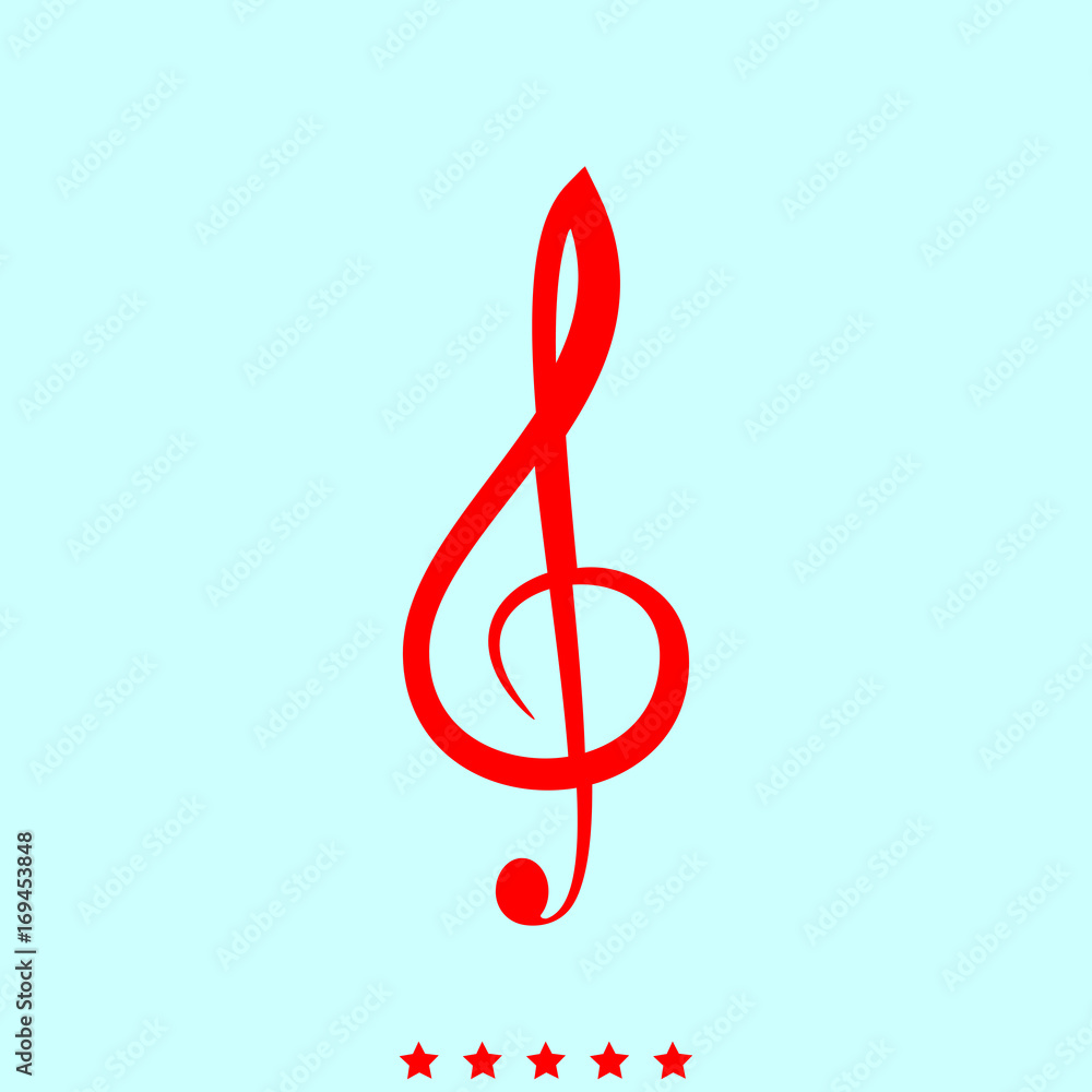 Treble clef set it is color icon . Treble clef set it is color icon .