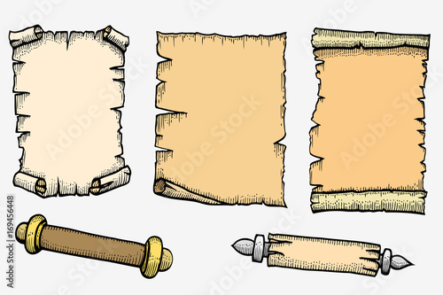 Set scroll isolated on white background