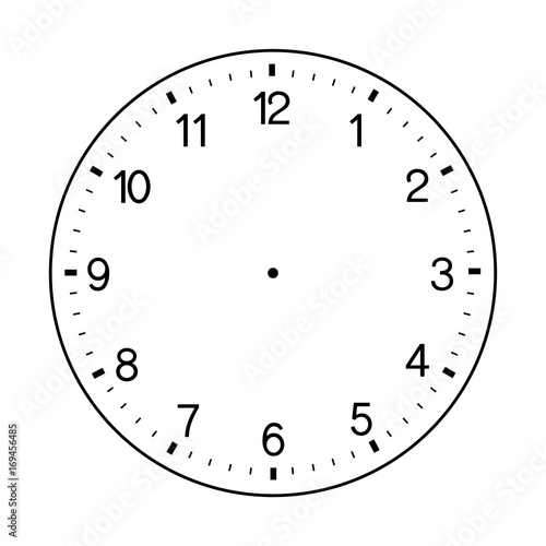 blank wall clock face vector on white background 
