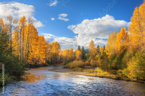 Fall colors on Snoqualmie River photo