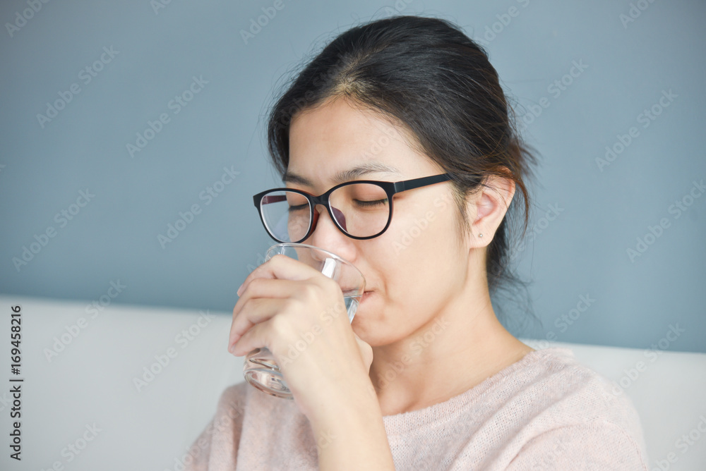 Woman drinking water. Woman drinking water.