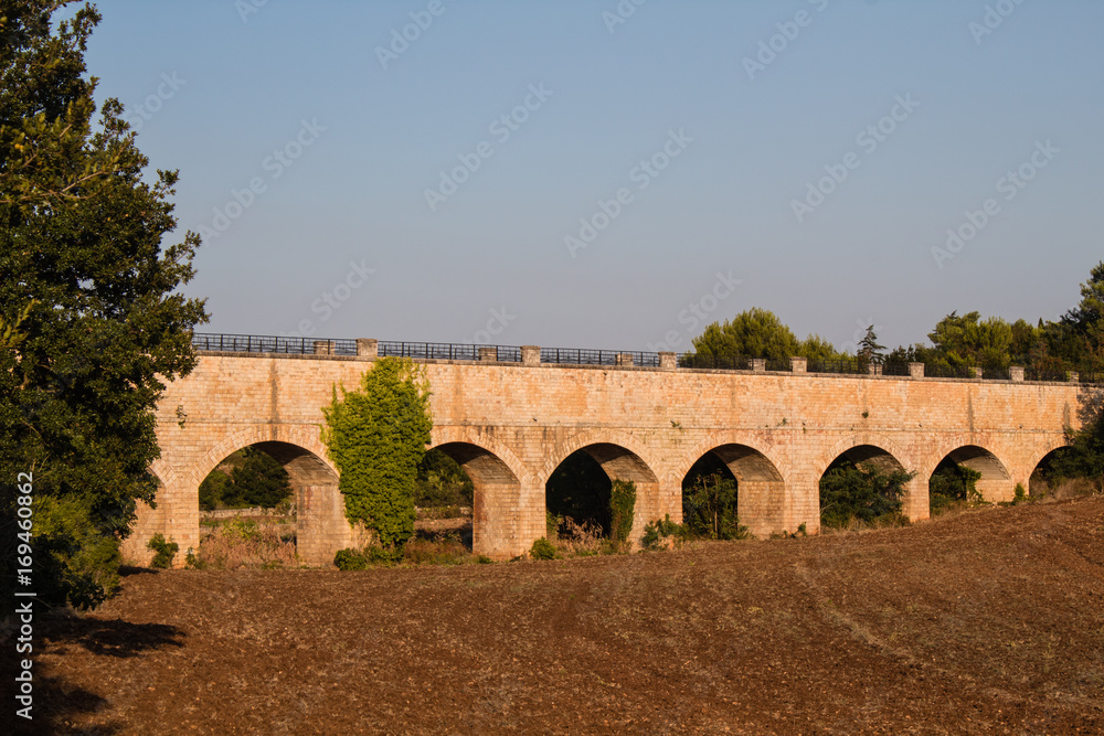 Apulian aqueduct near of martina franca