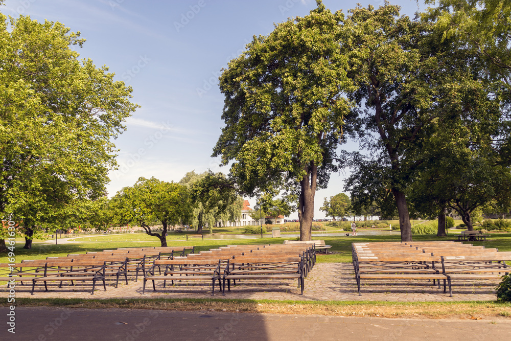 Fototapeta premium A park called Almedalen in the city Visby