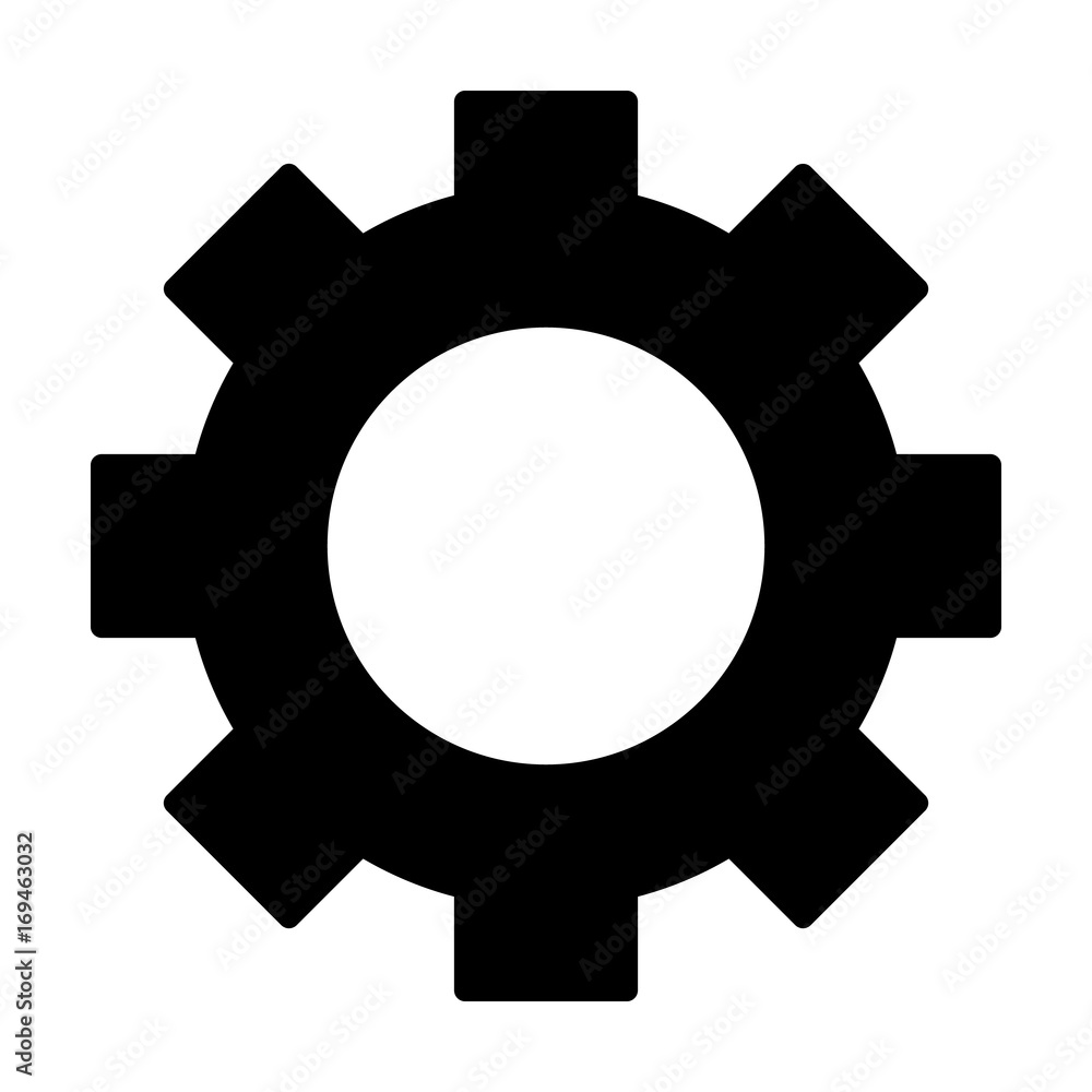 Gear wheel silhouette icon. Cog symbol. Vector Gear wheel silhouette icon. Cog symbol. Vector