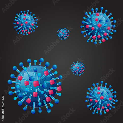 Seamless background with virus