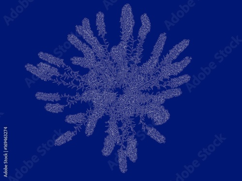 3d rendering of an outlined bush blueprint isolated on blue background