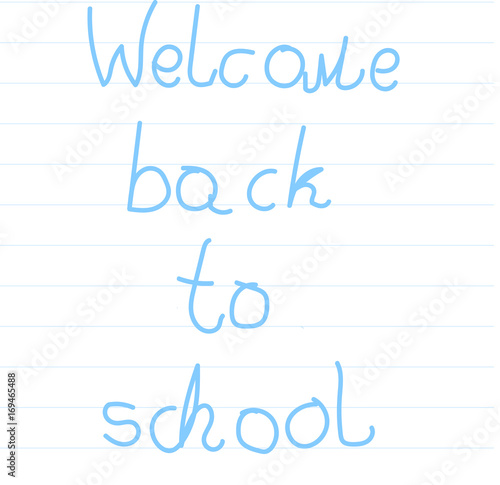  Text back to school , drawing in hand child style 