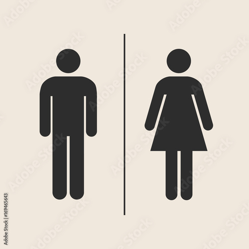 Concept and idea icon of toilet. Stroke vector logo, web graphics. Isolated background. Vector illustration.